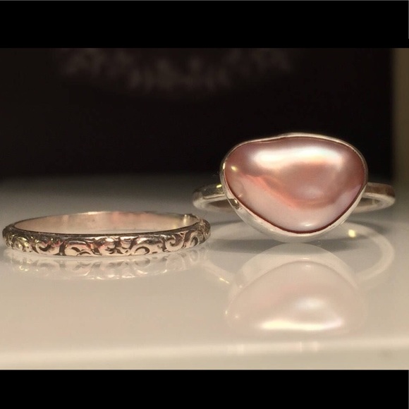 Blush Pearl Ring. Artisan Pink Ring.